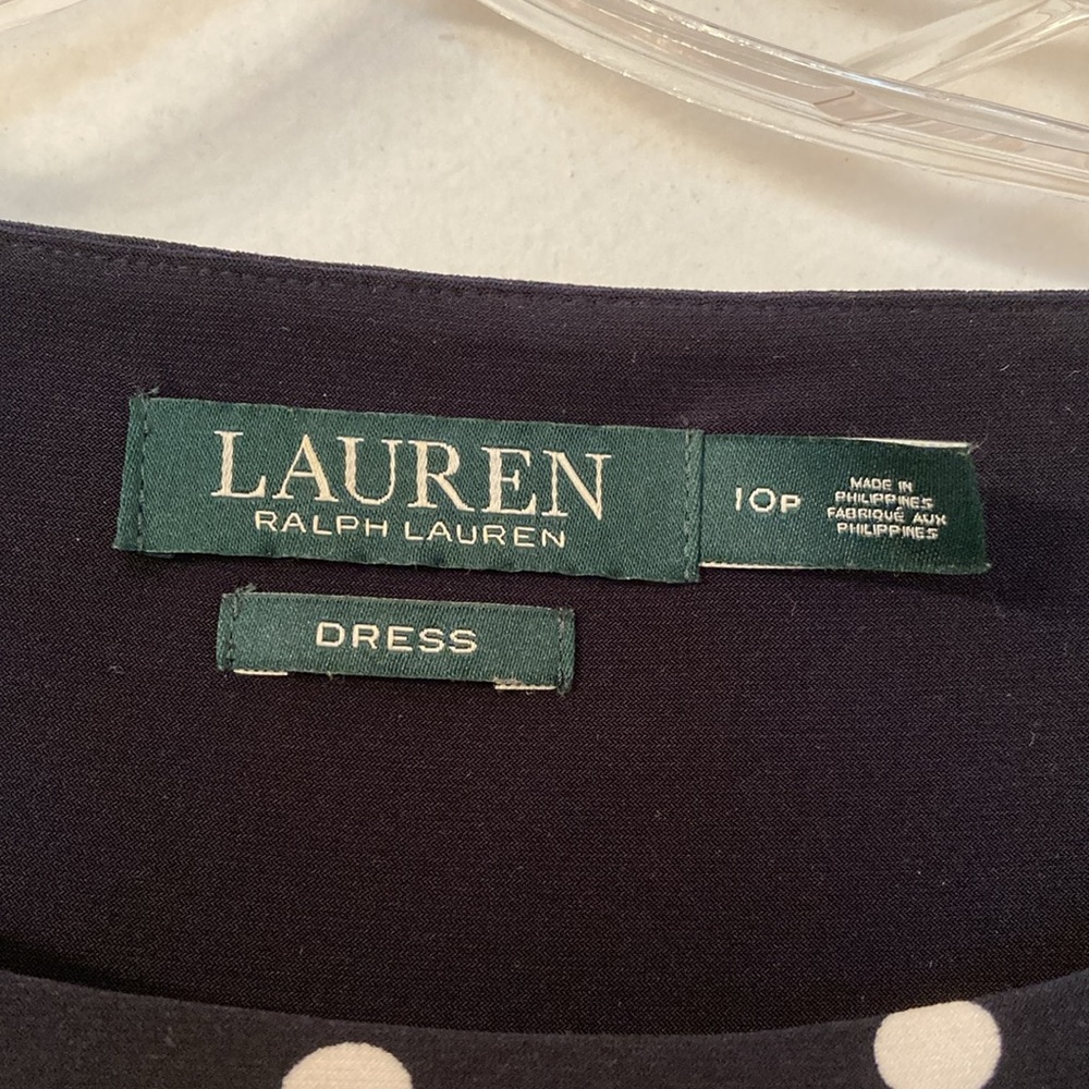 Lauren Ralph Lauren Navy Polka Dot Mini Dress - Picture 9 of 11